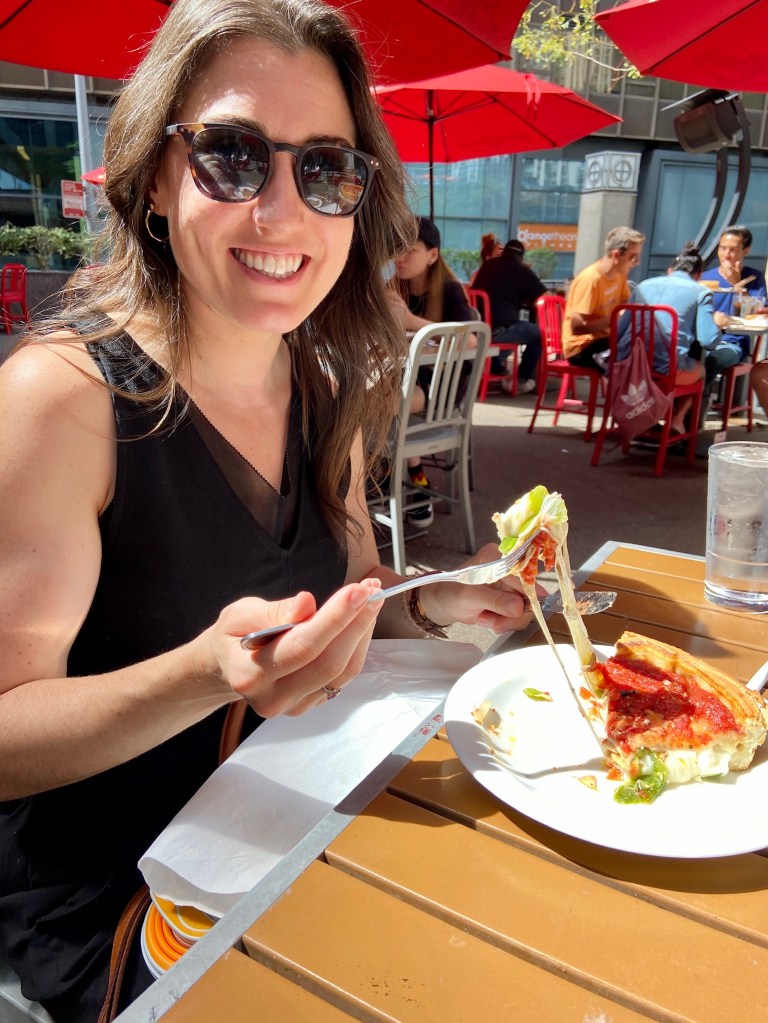 That is only one slice of  Giordano’s deep-dish pizza!